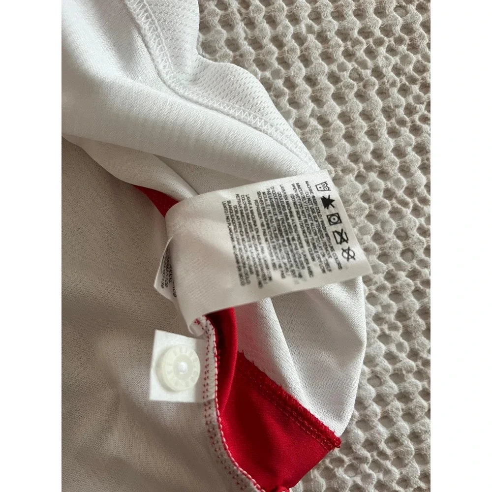 Nike Team Training White Red Dri-fit Short Sleeve Polo Shirt‎ Sz 4XL $60